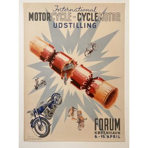Original Plakat - International Motorcycle og Cyclemotor Udstilling i Forum