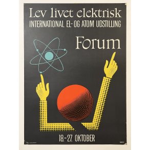 Original Plakat - Lev Livet Elektrisk, International El- og Atom Udstilling