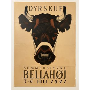 Original Sikker Hansen Plakat - Dyrskue Bellahj