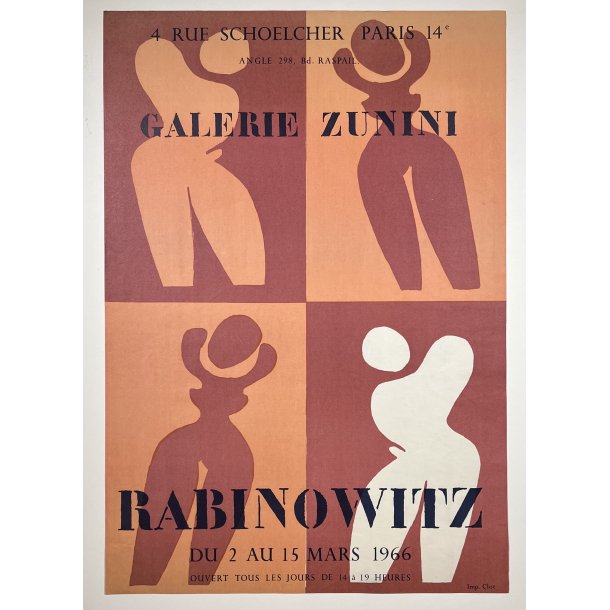 Original Plakat - Rabonowitz, Galerie Zunini