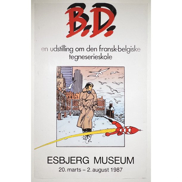 Original Plakat - B.D. Tegneserieudstilling, Esbjerg Museum 