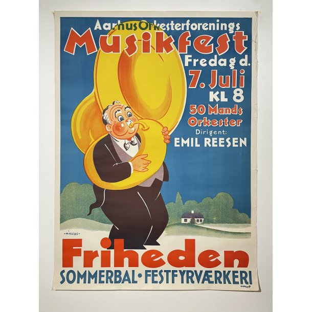 Original Reklameplakat - Musikfest i Friheden