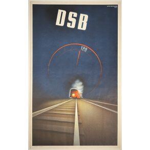 Original Aage Rasmussen Plakat - DSB Lyntogsplakat