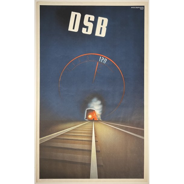 Original Aage Rasmussen Plakat - DSB Lyntogsplakat