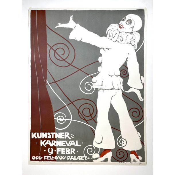 Original Vintage Plakat - Kunstner-Karneval - Odd Fellow Pal�et - Thor B�gelund 1912