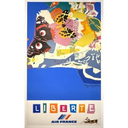 Original Vintage Plakat - Liberte, Air France