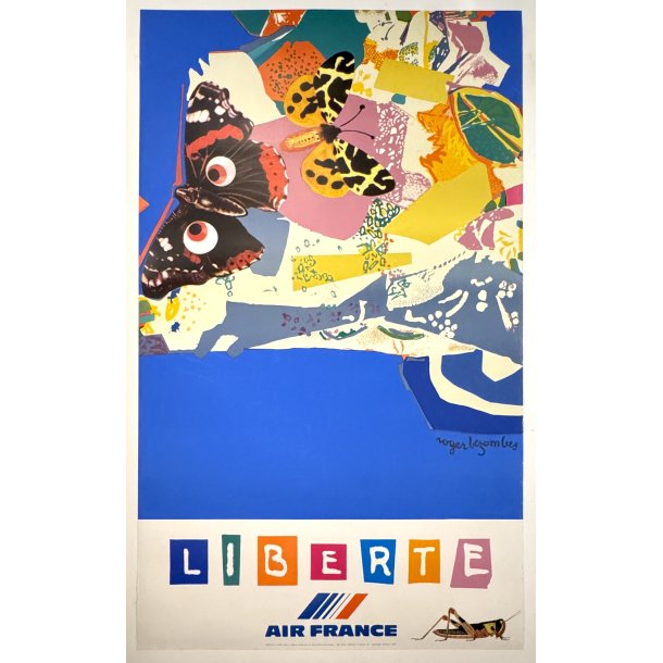 Original Vintage Plakat - Liberte, Air France