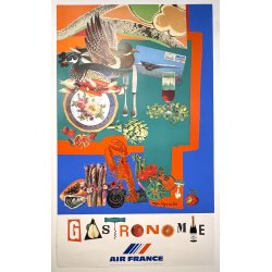 Original Vintage Plakat - Gastronomie, Air France