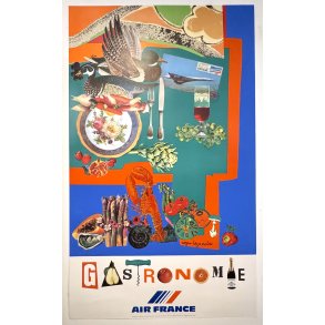Original Vintage Plakat - Gastronomie, Air France