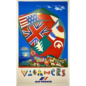 Original Vintage Plakat - Vacances, Air France