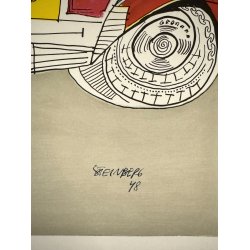 Original Vintage Plakat - Taxi, Galerie Maeght, Saul Steinberg 1977