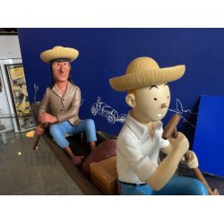 Tintin Med Terry Og Caraco I Kano - Figur Fra 2014