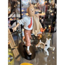 Tintin Med Terry "Globe Trotter" 20cm Figur - Fra 2004