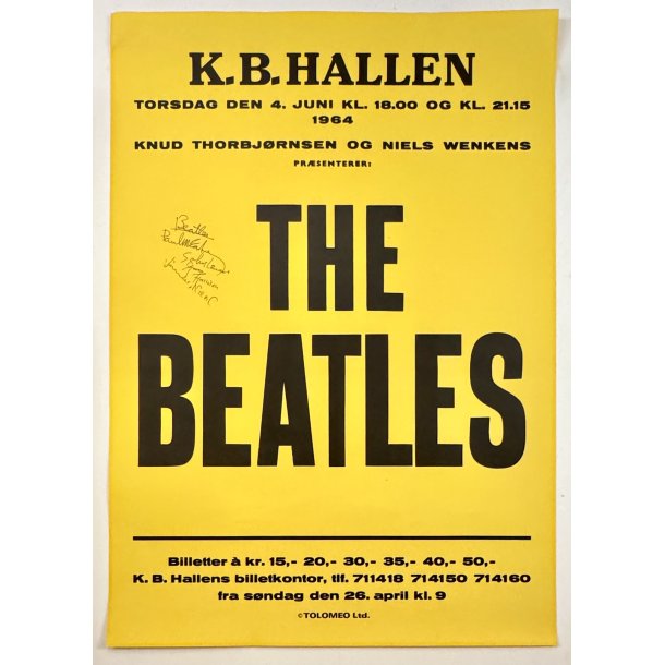 Original Vintage Plakat - The Beatles, K.B. Hallen 