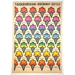 Original Vintage Plakat - Underground Ice Cream, Bo Bendixen 1980