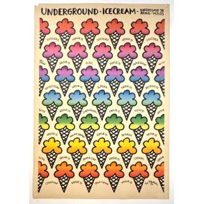 Original Vintage Plakat - Underground Ice Cream, Bo Bendixen 1980