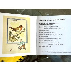Tintin Med Terry Og Fugl Figur - Le Rouge-George - Fra 2013