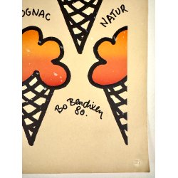 Original Vintage Plakat - Underground Ice Cream, Bo Bendixen 1980