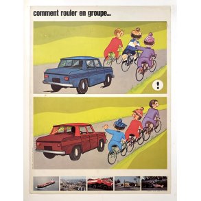 Original Vintage Plakat - Fransk Skole Trafik Tavle, Cyklister