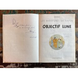 Original Herg Tegning og Signatur Med Dedikation