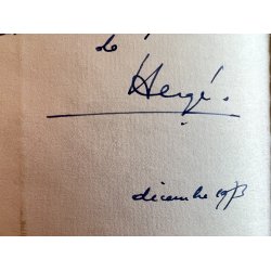 Original Herg Tegning og Signatur Med Dedikation