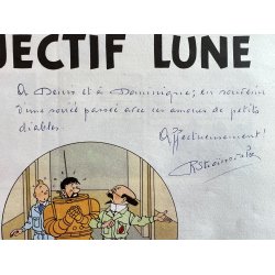 Original Herg Tegning og Signatur Med Dedikation