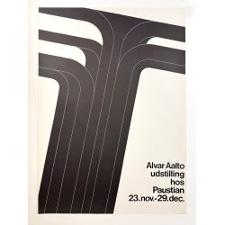 Original Vintage Plakat - Alvar Alto Udstilling Hos Paustian