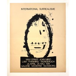 Original Vintage Plakat - International Surrealisme, Galerie Moderne Silkeborg 1974
