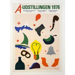 Original Vintage Plakat - Tom Krjer, -Udstillingen 1976