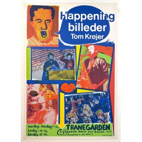 Original Vintage Plakat - Happening Billeder, Tom Krjer 1979