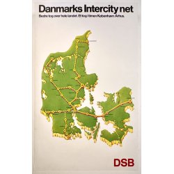 Original Vintage Plakat - DSB - Danmarks Intercity Net