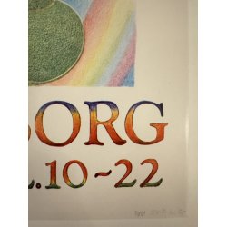 Original Vintage Plakat - Regnbueudstilling, Krlighed Eller Kaos, Charlottenborg 1977