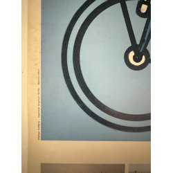 Original Vintage Plakat - Fransk Skole Trafik Tavle, Lys p cyklen