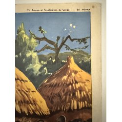 Original Vintage Plakat - Fransk Dobbeltsidet Skoleplanche "Pasteur" Og "Congo", 1940 