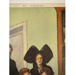 Original Vintage Plakat - Fransk Dobbeltsidet Skoleplanche "Pasteur" Og "Congo", 1940 