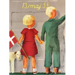 Original Vintage Plakat - 50. Brnehjlpsdag 13. maj 53