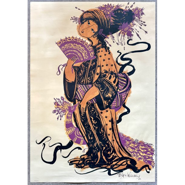 Original vintage Plakat - Det lille Thehus, Bjørn Wiinblad 1954