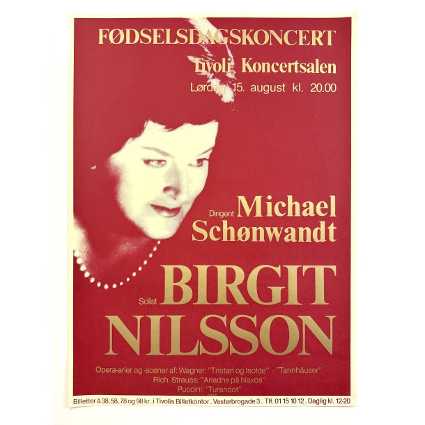 Original Vintage Plakat - Fødselsdagskoncert, Tivoli Koncertsalen