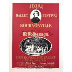Original Vintage Plakat - Tivoli, Ballet Festiival Bournonville, Et Folkesagn 1979