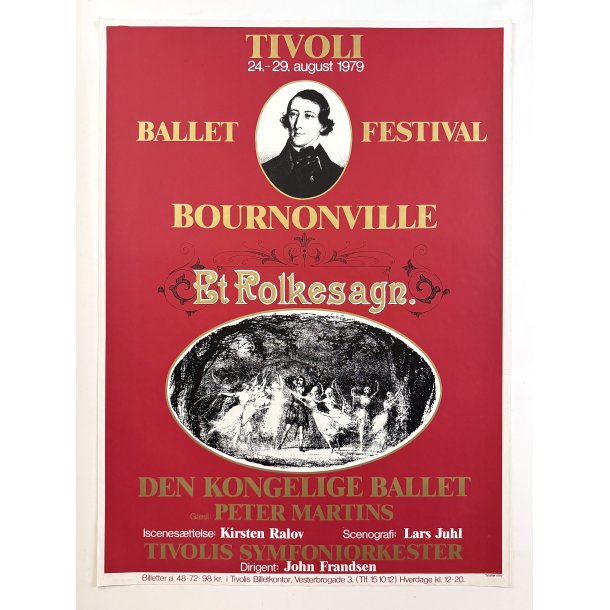 Original Vintage Plakat - Tivoli, Ballet Festiival Bournonville, Et Folkesagn 1979