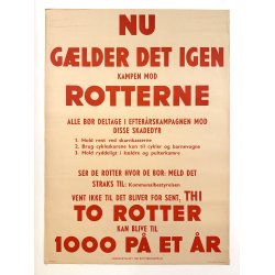 Original Vintage Plakat - Rottekampagne (Ca 1960'erne)