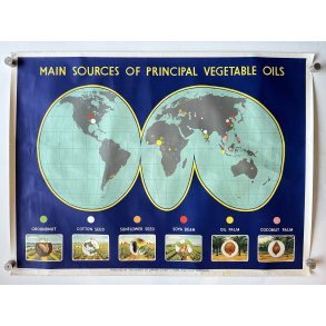 Original Plakat - Engelsk Kort Med Olier