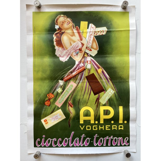 Original Plakat - A.P.I. Voghera Cioccolato-Torrone