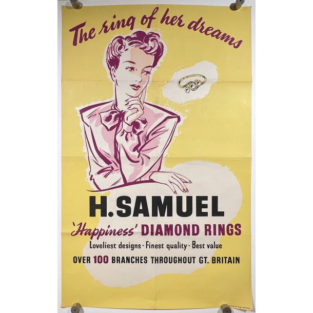 Original Plakat - H. Samuel - `Happiness Diamond Rings