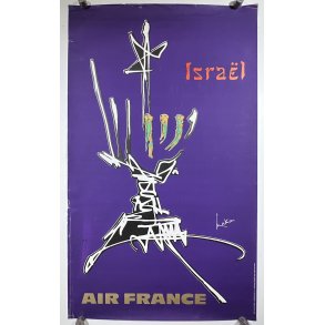Original Vintage Plakat - Air France, Israel 1967