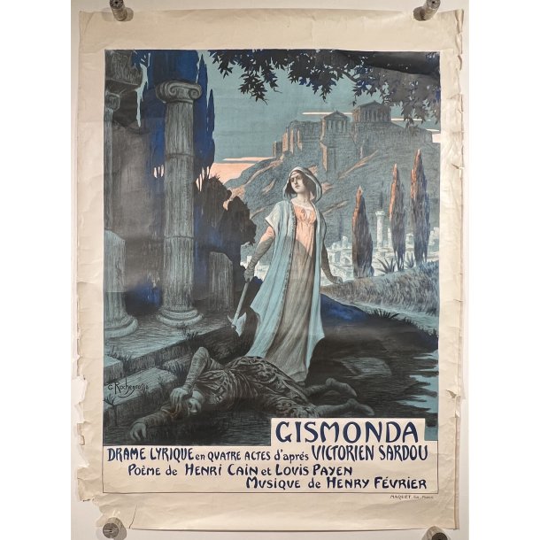 Original Fransk Teater Plakat - Gismonda