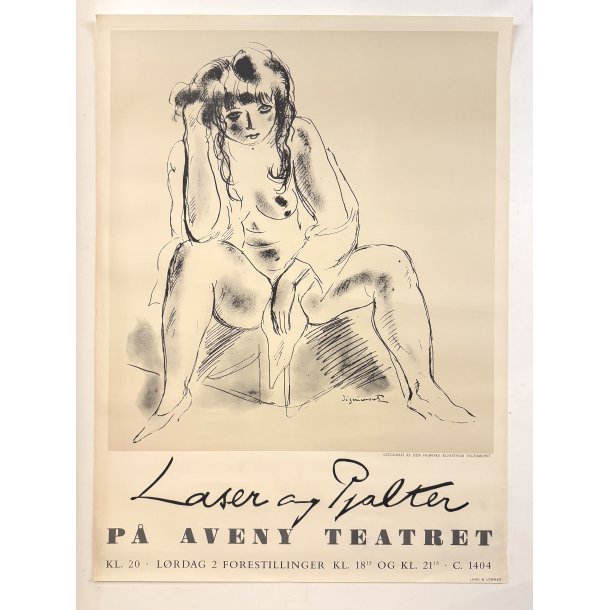Original Vintage Plakat - Laser Og Pjalter På Aveny Teatret 1959
