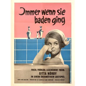 Original Tysk Filmplakat - Immer Wenn Sie Baden Ging - Hvis Lille Pige Er Du