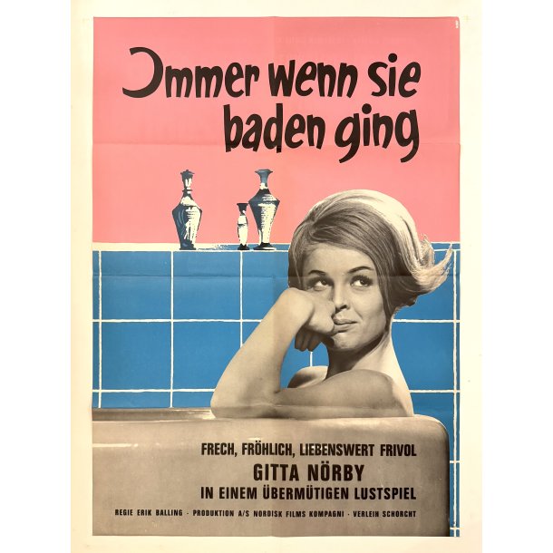 Original Tysk Filmplakat - Immer Wenn Sie Baden Ging - Hvis Lille Pige Er Du