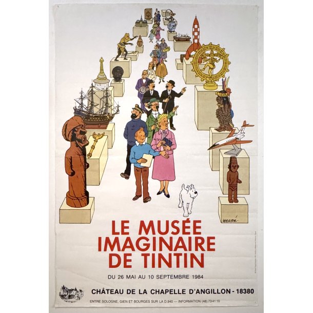 Original Vintage Plakat - Le Musée Imaginaire De Tintin 1984